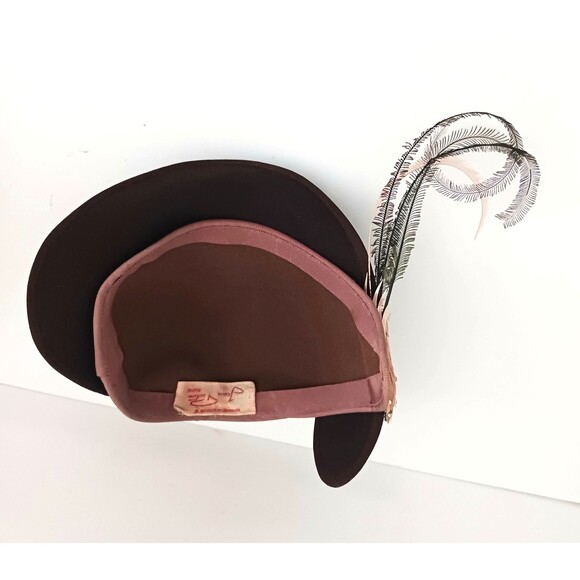 VTG 30s Jean Patou Paris Cloche Hat w Feathers US Upscale Milliner Distribution main image 12